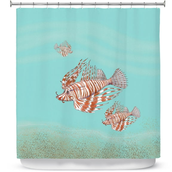 Shower Curtains 70" x 93" from DiaNoche Designs by Catherine Holcombe - Lion Fish Family