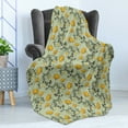 thumbnail image 4 of Victorian Soft Flannel Fleece Throw Blanket, Continuous Floral Pattern with Curlicue Peduncle Flower Damask Antique Print, Cozy Plush for Indoor and Outdoor Use, 70" x 90", Multicolor, by Ambesonne, 4 of 5