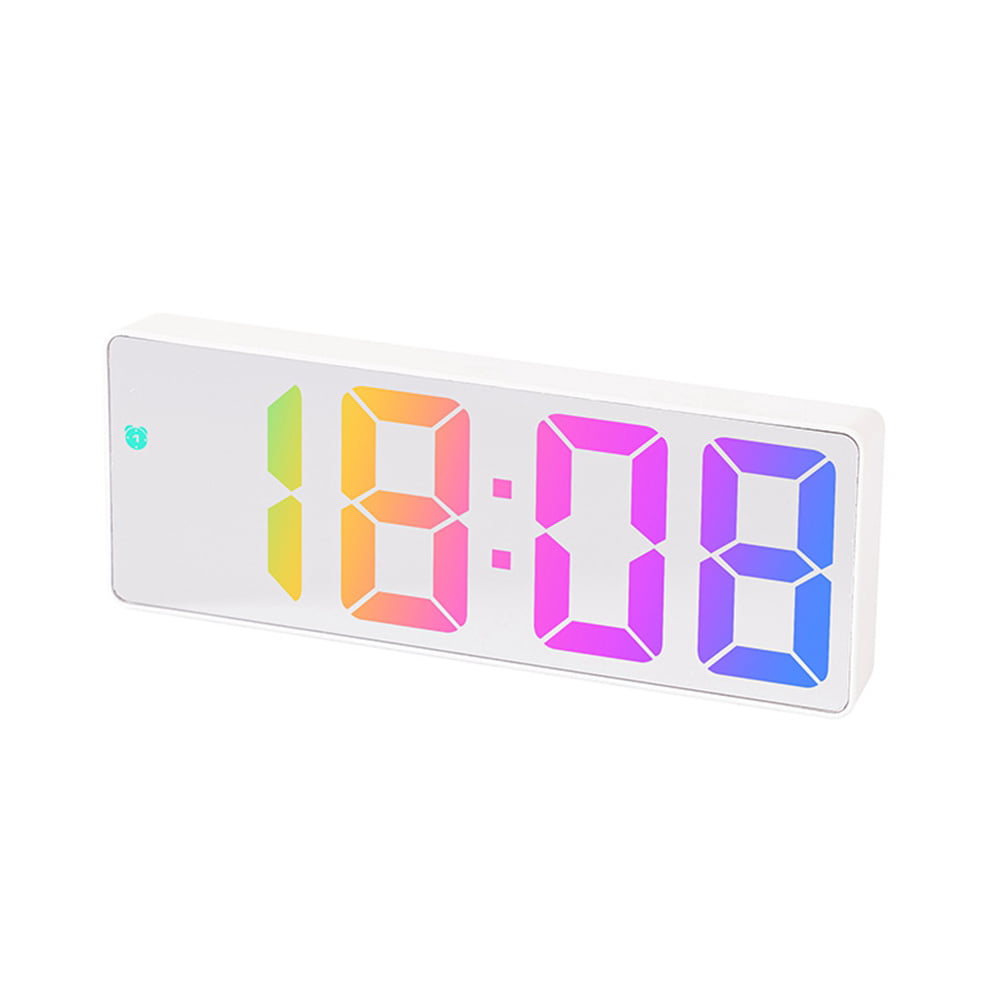 Duplicaat verkoper Motiveren Mirror Digital Alarm Clock Voice Control Font Night Mode Table Clock Snooze  12/24H Electronic LED Clocks ,White Mirror D - Walmart.com