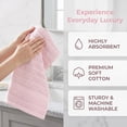 thumbnail image 2 of REGALWOVEN Cotton Hand Towels, Striped Pattern Decorative Comfort Towel for Bathroom, Travel, Camp Pink 2-Piece, 2 of 7