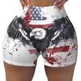 thumbnail image 2 of Pofeuu American Flag Eagle Art Print Workout Shorts for Women Scrunch Butt Lifting High Waisted Yoga Gym Seamless Booty Biker Shorts-X-Large, 2 of 8