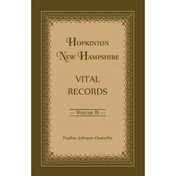 Hopkinton, New Hampshire, Vital Records, Volume 2