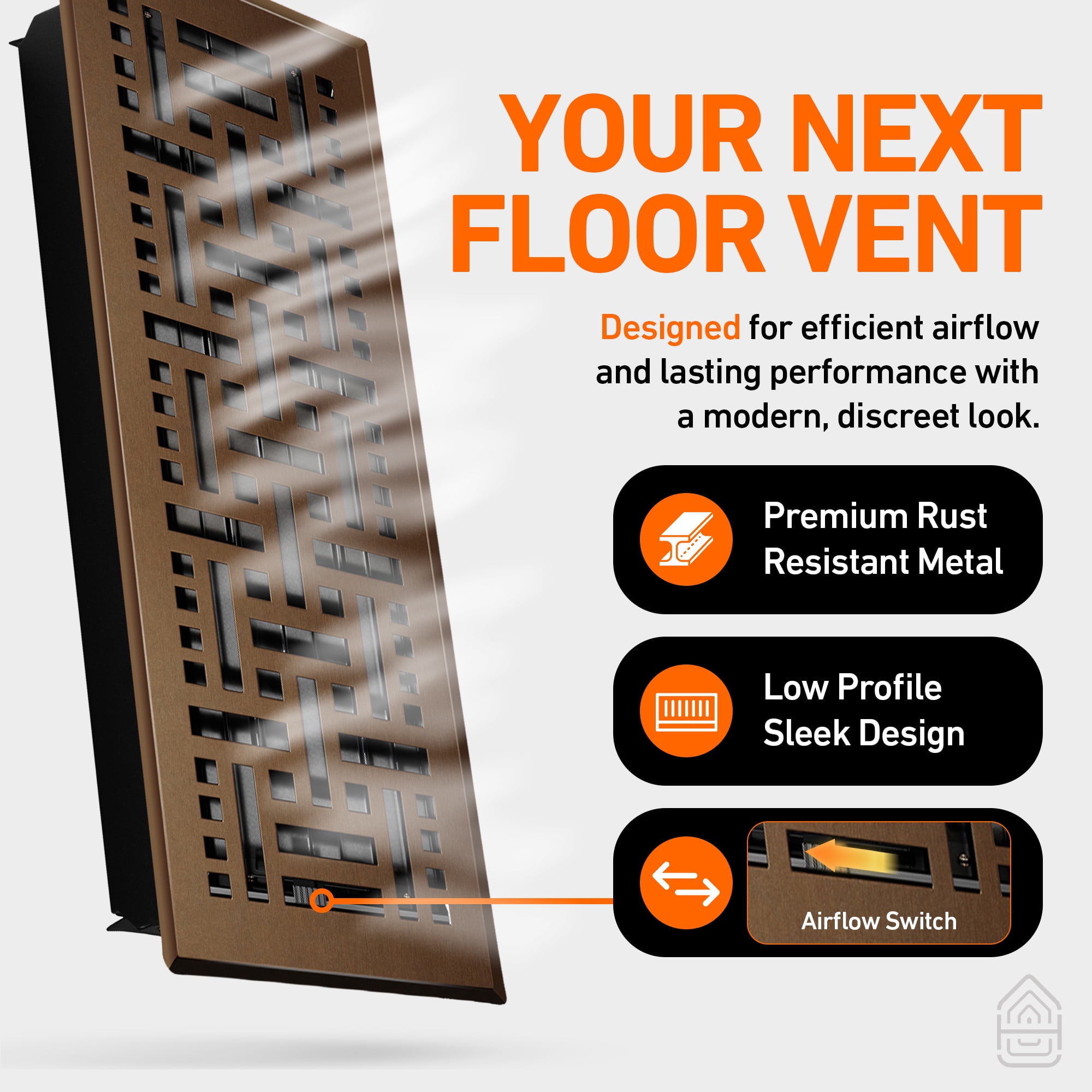 2x12 Floor Vent Covers Floor Register with Mesh Cover Trap, Heat and Air, Walkable Metal Floor Register for HVAC Duct, Basketweave, Oiled Bronze