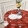thumbnail image 5 of Coolnut Round Tablecloth 60", Christmas Santa Table Cover, Water Resistant Spill Proof Large Table Cover for Indoor & Outdoor Family Gathering Dinner, BBQ Christmas Decoration, 5 of 7