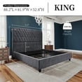 thumbnail image 3 of Merluxy King Size Upholstered Bed Frame and Headboard Sleigh PlatformTufted Bed/Dark Gray, 3 of 16
