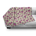 thumbnail image 3 of Strawberry Soft Flannel Fleece Throw Blanket, Graphic Pattern of Strawberries in Pink Tones Digital Image, Cozy Plush for Indoor and Outdoor Use, 50" x 60", Pale Green Sea Green, by Ambesonne, 3 of 6