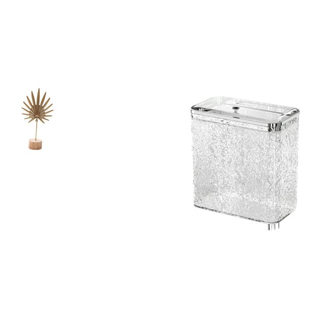 Escultura de metal abstracta nórdica en forma de hoja, adorno creativo para mesa, fiesta, hogar, con cubo de basura portátil para cocina, tapa para ce