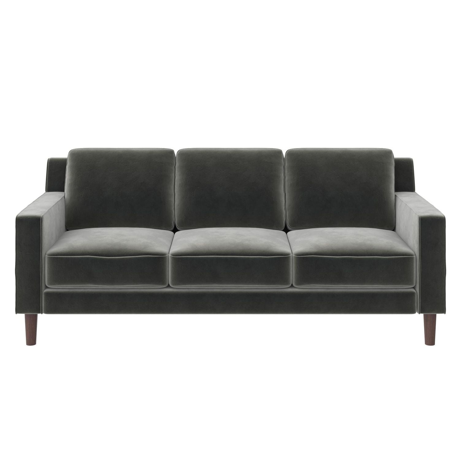 Canapé rembourré trois (3) places Brynn de DHP, mobilier de salon, velours gris