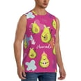 thumbnail image 2 of Fotbe Men's Pink Green Avocado Print Men's Sleeveless Muscle Tank Tops Casual T-Shirts for Gym Workout Beach-XX-Large, 2 of 8
