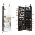 thumbnail image 3 of Costway Mirrored Jewelry Cabinet Jewelry Organizer w/2 LED Lights Brown, 3 of 8