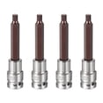 thumbnail image 1 of Uxcell 4Pcs Hex Bit Socket 1/2" Drive H6 S2 Acero Hexagonal Cabeza Larga Destornillador Brocas CR-V Adaptador de Socket para Hogar Auto Eje Tuercas y Pernos Reparación, 1 of 7