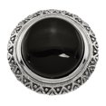 thumbnail image 1 of Stainless Steel Black Glass w/Textured Edge Size 8 Ring Size 8, 1 of 3