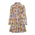 thumbnail image 4 of DISNIMO Hippie Dress Girls Flower Dresses for Kids 3-4 for School Girl Dress Kids Long Sleeve Collared Dress for Girls Button Down Midi Dress Girls Skater Dress Kid Sundress Girls Clothes, 4 of 7
