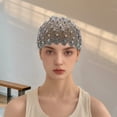 thumbnail image 4 of Unique Bargains Women's 1pc Stylish and Comfortable Elegant Bead Hollow Wide Headwrap Gray, 4 of 5