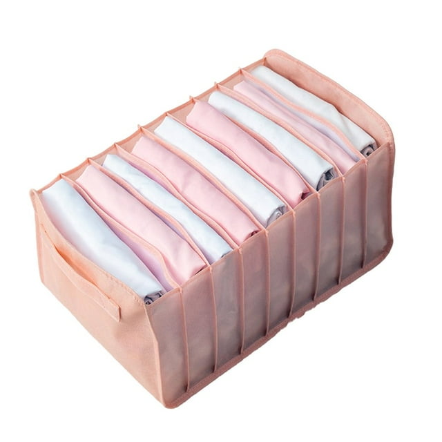 Clothes Storage Box Foldable Dust-proof Exquisite Lightweight Thickened Moisture-proof Grids Design Underwear Organizer T-shirts
