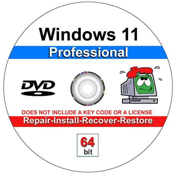 Computer Werx: Windows 11, Professional 64 Bit Repair Software (DVD)
