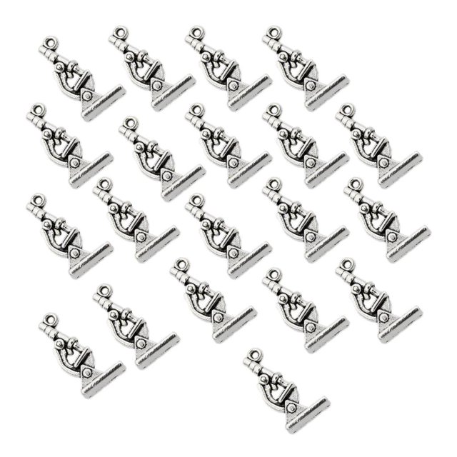 Bolsa de 20 Diminutas para Colgantes de Microscopio Sunnimix Plata Antigua