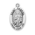 thumbnail image 2 of HMH Die Struck Hand Engraved Patron Saint Gabriel Oval Sterling Silver Medal for Men | Women with 24" Rhodium Plated Endless Curb Chain packaged in Deluxe Velvet Box, 2 of 5