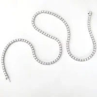 Fine Jewelry Moissanite Tennis Link 925 silver Necklace 4mm 20inches Hiphop Style Neckalce