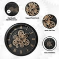thumbnail image 2 of Large Moving Gear Wall Clock 16 Inch Vintage Mechanical Battery Operated Industrial Black Roman Numeral Steampunk Decor, 2 of 5