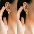 thumbnail image 3 of Lancharmed Gold Plated Women's Earrings,Polished Frosted Star Earring 40Th Birthday Gifts Women, 3 of 7