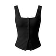 thumbnail image 3 of Smsaxvxz Tank Tops for Women Summer Fashion Square Neck Sleeveless Casual Solid Sexy Slim Blouse Tops Black 2XL, 3 of 6