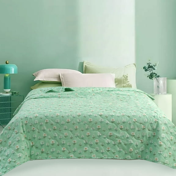 sruoe Summer Cooler Quilt, Lightweight Summer Quilt Full Queen for All Seasons, Breathable Naked Sleeping Skin-Friendly Washed Cotton Quilt, Cooler Fiber Ice Blanket, Cotton