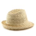 thumbnail image 7 of Men Hand‑Woven Paper Straw Fedora Hat Hollow Knit Sun Hat Wide Brim Breathable Outdoor Beach Travel Vacation Sun‑Shade Head‑Accessory for Adults, 7 of 7