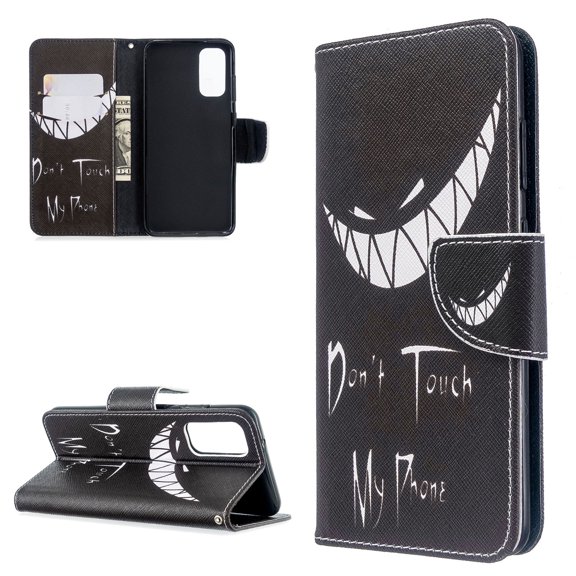 Galaxy S20 Ultra Case, Allytech PU Leather Slim Fit Kickstand Folio Flip Shockproof Full Protection Magnetic Clasp Cards Slots Pocket Purse Case Cover for Samsung Galaxy S20 Ultra 5G,Don't Touch