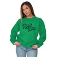 thumbnail image 4 of Vegan Vibes Vegetarian Lifestyle Unisex Plus Fleece Graphic Sweatshirt Brisco Brands 2X, 4 of 5