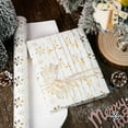 thumbnail image 3 of OAS Christmas Wrapping Paper Roll - 3D Embossed Gold Foil Metallic Shine Snowfalkes Gift Wrap for Christmas, Winter Holiday, New Year Celebration - Mini Roll - 17 Inch x 33 Feet, 3 of 12
