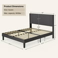 thumbnail image 5 of Aiho Queen Size Upholstered Platform Bed Frame with Sturdy Metal Frame, Modern Wingback Headboard - Dark Gray, 5 of 10