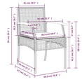 thumbnail image 5 of vidaXL 5 Piece Garden Dining Set with Cushions Black Poly Rattan, 5 of 5