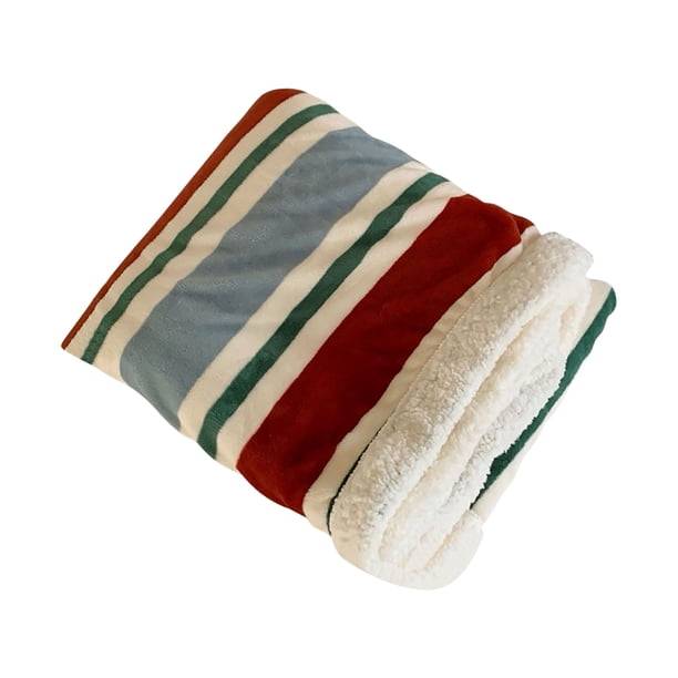 Ganfancp Viento Invierno Leche Manta de Terciopelo a Rayas Clase a Gruesa y Cálida Manta de Terciopelo Coral Manta para La Siesta de Oficina Manta Rebajas Flash Deals 1* Manta