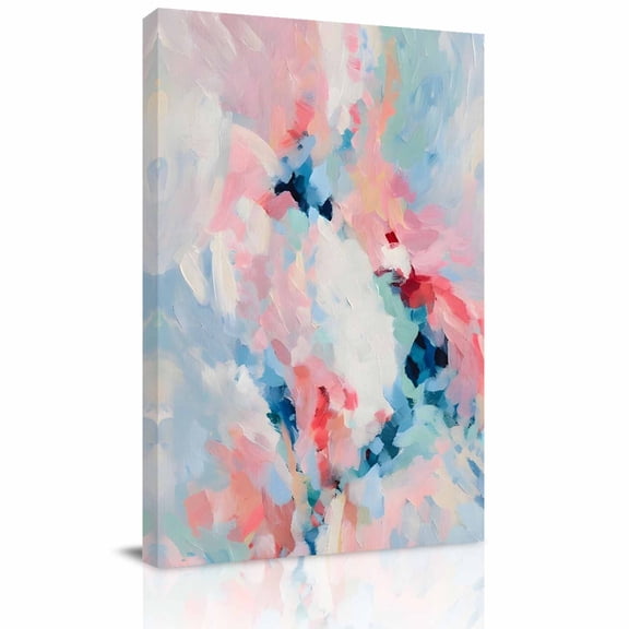 Canvas Wall Art, Pink Blue Art Framed Canvas Prints for Hallway Living Room, Modern Abstract Art Extra Large Gallery Wrapped Wall Decor for Home Office, Gifts, 20"x30" Ship Next Day