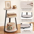 thumbnail image 4 of Biemlerfn 3-Tier Side Table, Small Round End Table with Metal Frame, Sofa Table Nightstand for Living Room, Bedroom, White Maple, 4 of 8