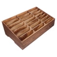thumbnail image 1 of Raindrops Light Brown Wooden Cell Phone Storage Box Multifunctional Desktop Organizer for Home and Classroom 21Grid, 1 of 7
