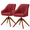 Red, variant on OSM Mid-Century Modern Swivel Accent Chair, 360° Rotating Comfortable Reading Armchair with Solid Wood Legs, Upholstered Fabric Chair for Living Room, Bedroom, Office, Study & Dorm, Red