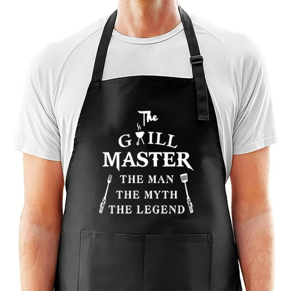 Funny Aprons for Men,The Grill Master, The Man The Myth The Legend - Cooking Grilling BBQ Chef Apron for a Husband, Waterproof Apron with Pockets - Funny Gifts for Dad, Husband, Brother