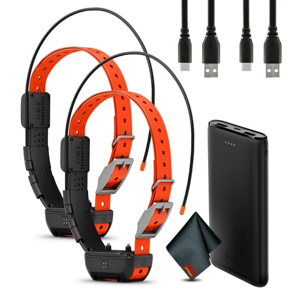 Garmin Alpha TT25 GPS Dog Tracking and Training Collar, Train Your Dog with Audible Tone and Vibration, Location Tracker Collar with Led Beacon Lights with Portable Charger 2X Collars Bundle