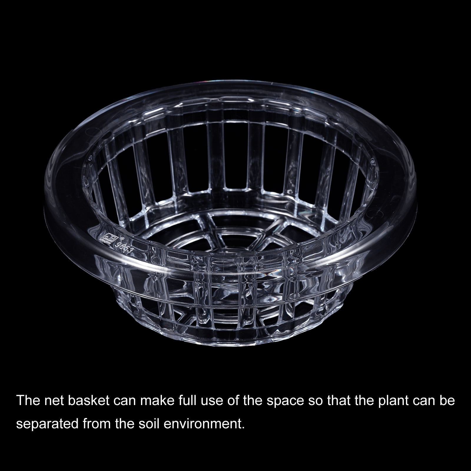 Uxcell 6 Inch Round Garden Plastic Mesh Cup Slotted Net Pot Basket for Flower Planting Clear 3 Pack