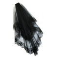 thumbnail image 1 of Accessoire de Robe de Mariée Voile Accessoire de Coiffe Élégant Léger Décoration de Robe de Mariée Dentelle Noir Blanc, 1 of 9
