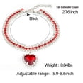 thumbnail image 4 of Feelers Cat Collar Necklace with Heart Rhinestone Pendant, Adjustable Shine Pet Necklace Costume Accessories for Wedding Birthday Party， Pet Necklace for Kittens Puppy Small Dog, Red, S, 4 of 4