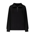 thumbnail image 6 of NMMUED Women's Sweatshirt Quarter Zip Pullover Women Collared Sweatshirt Womens Sweatshirts No Hood 1/4 Zip Pullover Women Sweatshirts for Women Loose Fit Womens 1/4 Zip Pullover Black L, 6 of 6