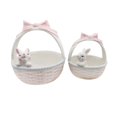thumbnail image 4 of serony Ceramic Rabbit Easter Basket Porcelain bunny bowls Flower Pot Home Decor 16cmx15.5cmx18.3cm, 4 of 9