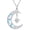 Moon, variant on Sun/Moon Moonstone Necklace, 925 Sterling Silver Sun Moon Shape Moonstone Pendant Gift for Women