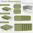 thumbnail image 2 of Snubbull 14 Piece 26" x 26" Patio Cushion Covers Replacement, Outdoor Patio Wicker Sofa Washable Cushion Slipcovers with Zipper, Light Green, 2 of 8