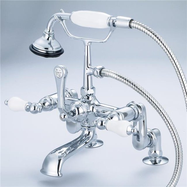Water Creation F6-0008-01-PL Robinet de Baignoire à Montage Central Réglable Classique - Chrome&44; Argent