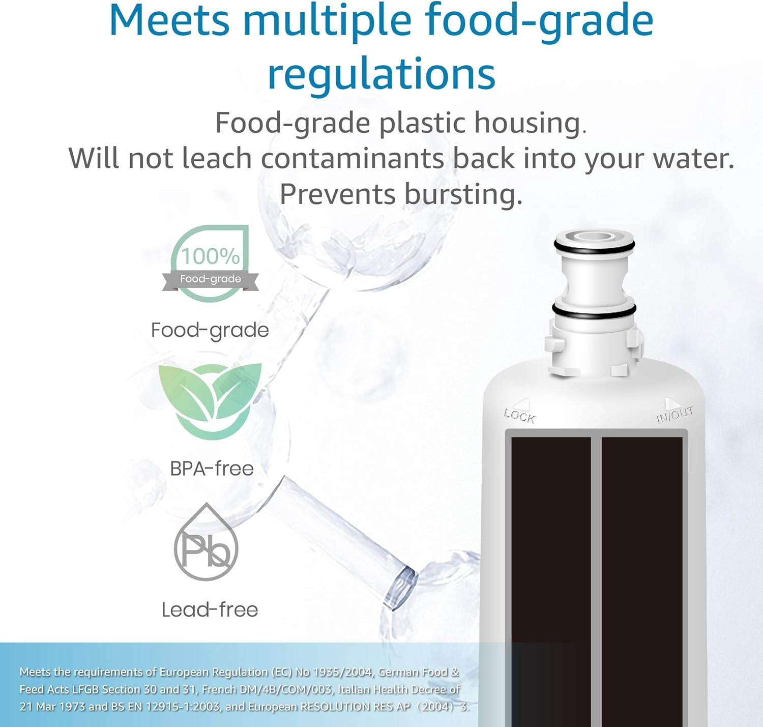 AQUA CREST F-601R Water Filter Cartridge, Replacement for InSinkErator® F-601R Filter Cartridge, NSF/ANSI 42 Certified for More Pure Enjoyment, 2 Pack