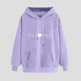 thumbnail image 3 of tklpehg Womens Hoodies Going Out Tops Lightweight Vintage Sweatshirt Hooded Long Sleeve Tops Classic Solid Color Casual Loose Pullover (Purple,S), 3 of 6